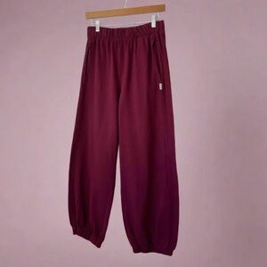 Le Bon Shoppe cotton balloon pants Merlot burgundy maroon